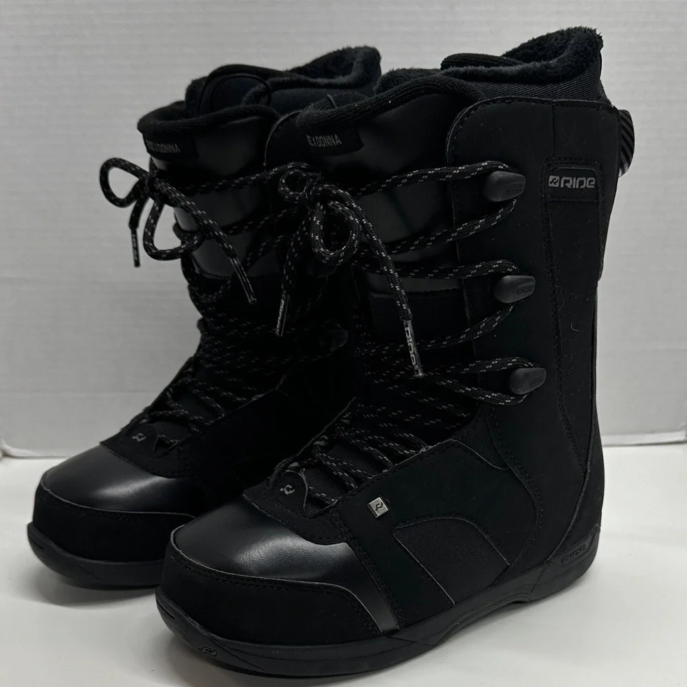 Ride Donna Snowboarding Boots Winter Boot Lace Up Solid Black Women's Size 7